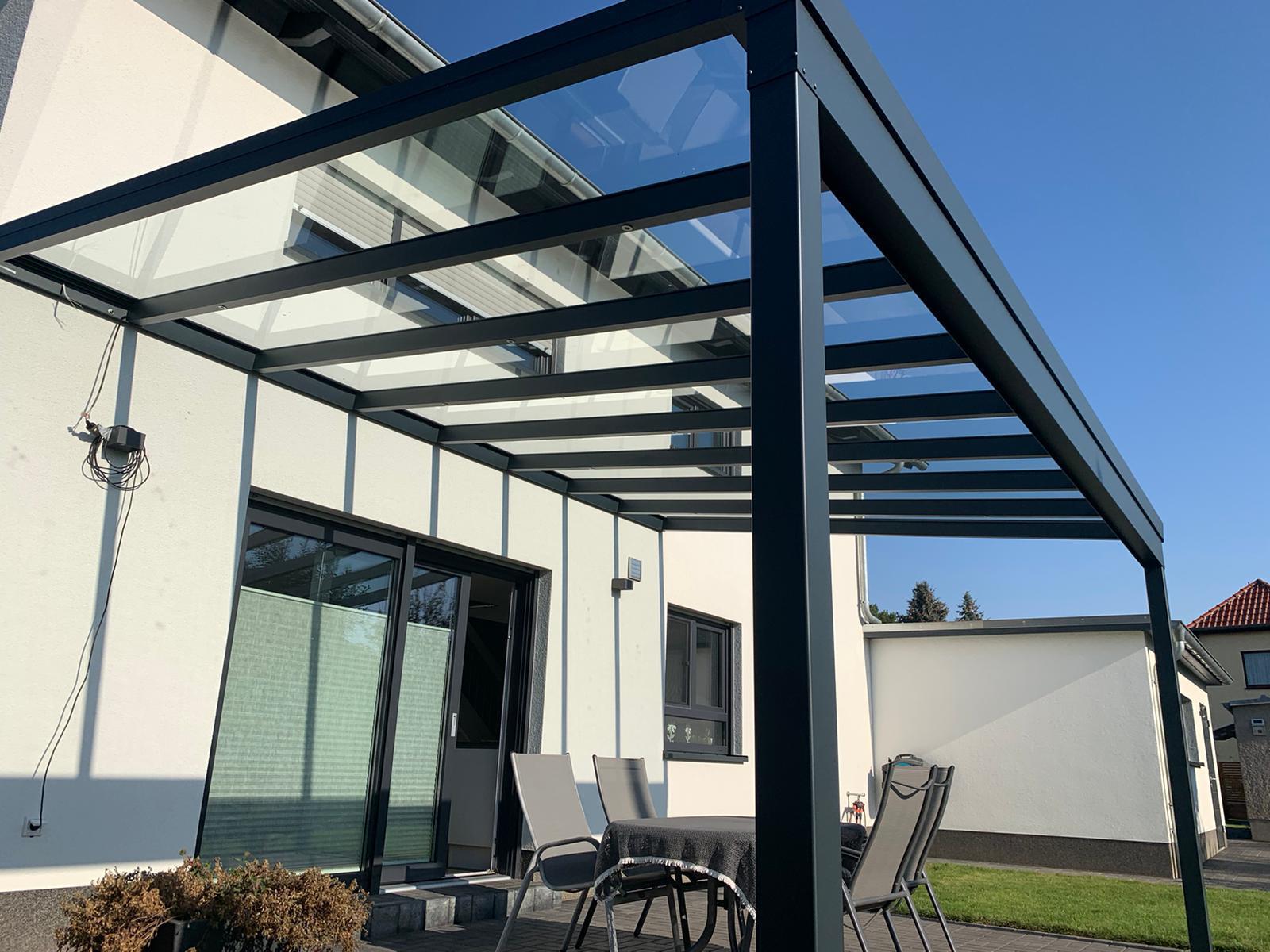 Überdachung, VSG Glas, Aluminium, Lichtblick Überdachungen