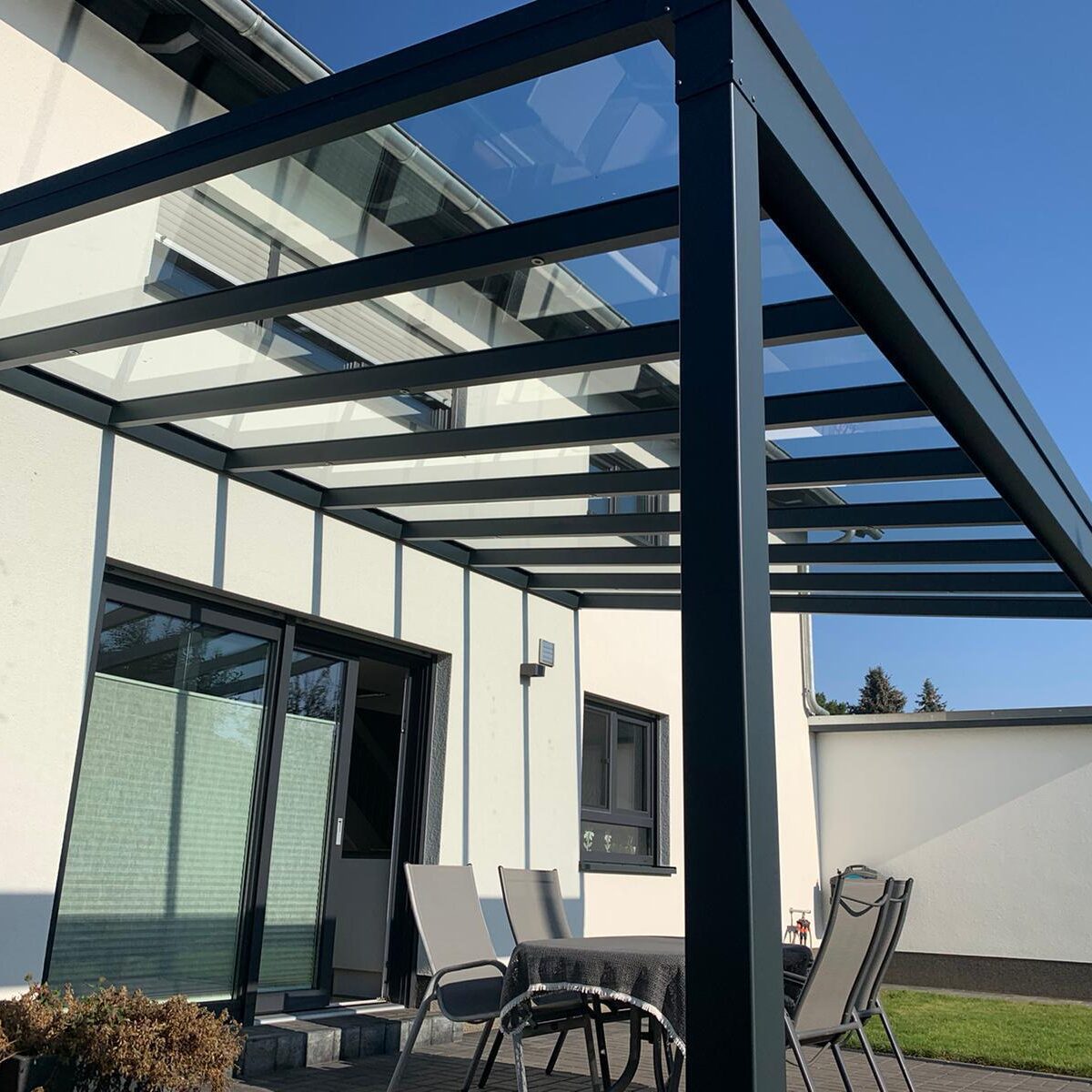 Überdachung, VSG Glas, Aluminium, Lichtblick Überdachungen